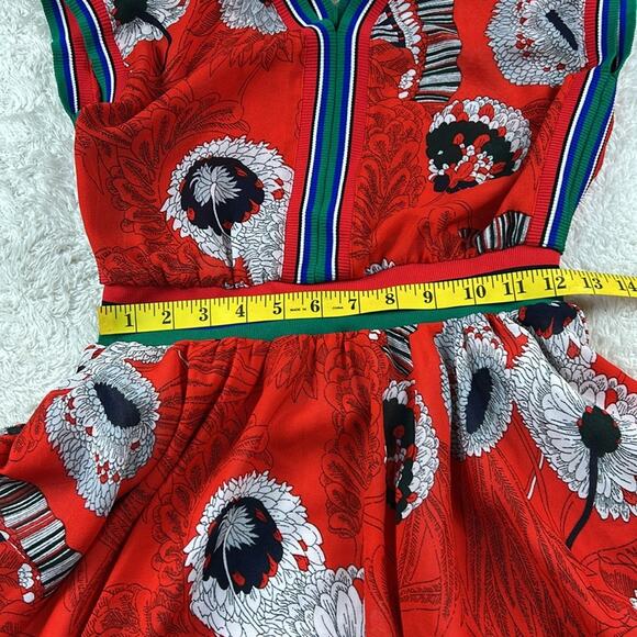 Rmo and Jul red floral print fit and flare dress, size med - Picture 6 of 7